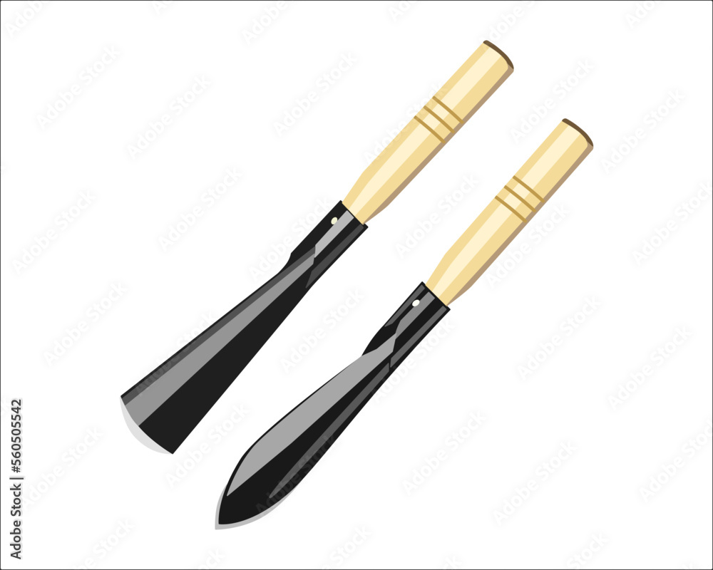 Vector Illustration of Mini hoe isolated on white background. Carpentry hand tools.