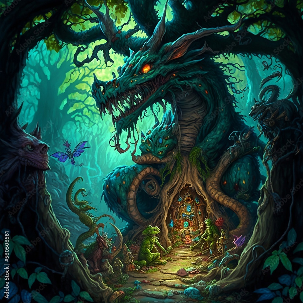 Obraz premium dragon on the wall