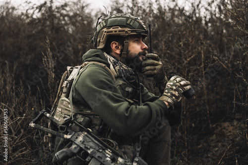 Military reconnoiter investigating the place