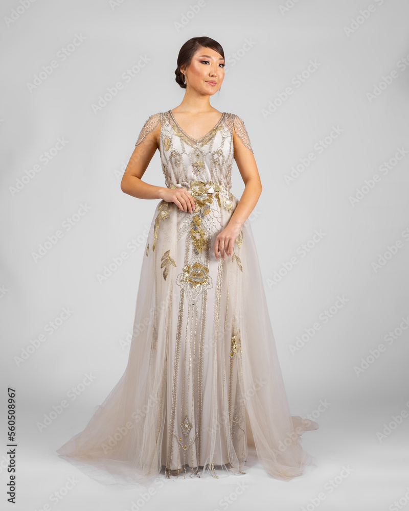 a model in an elegant evening dress dress a model in an elegant evening dress dress