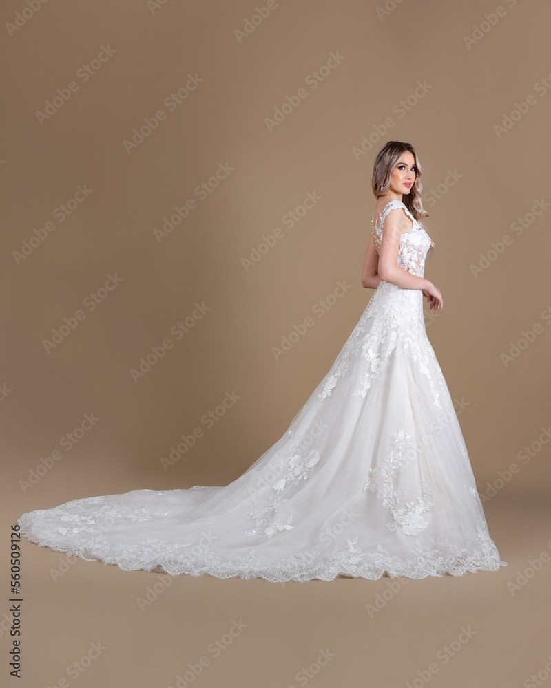 Elegant bride in a wedding dress