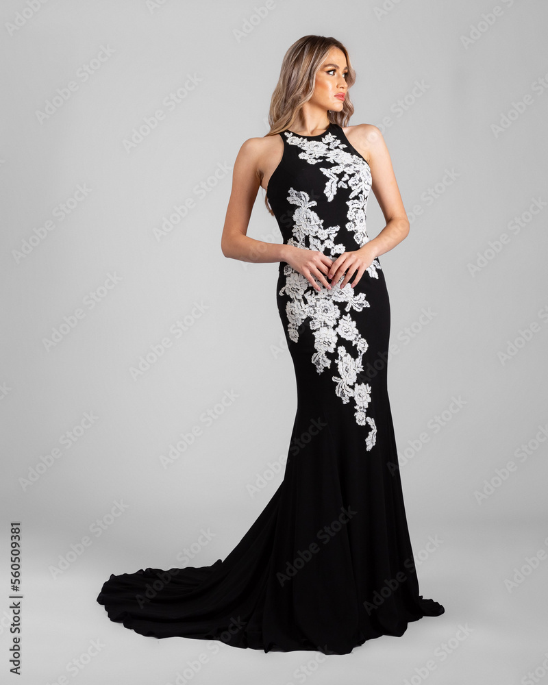 a model in an elegant evening dress dress a model in an elegant evening dress dress
