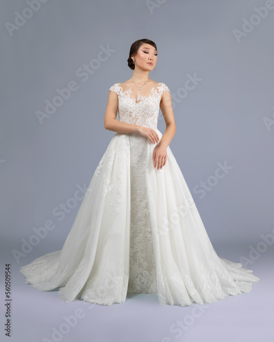 Elegant bride in a wedding dress