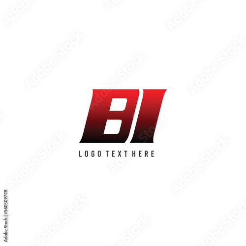 Gradient color BI initials letters logo, BI font, black and red gradient color initials, BI monogram, business logo, B, I, BI  