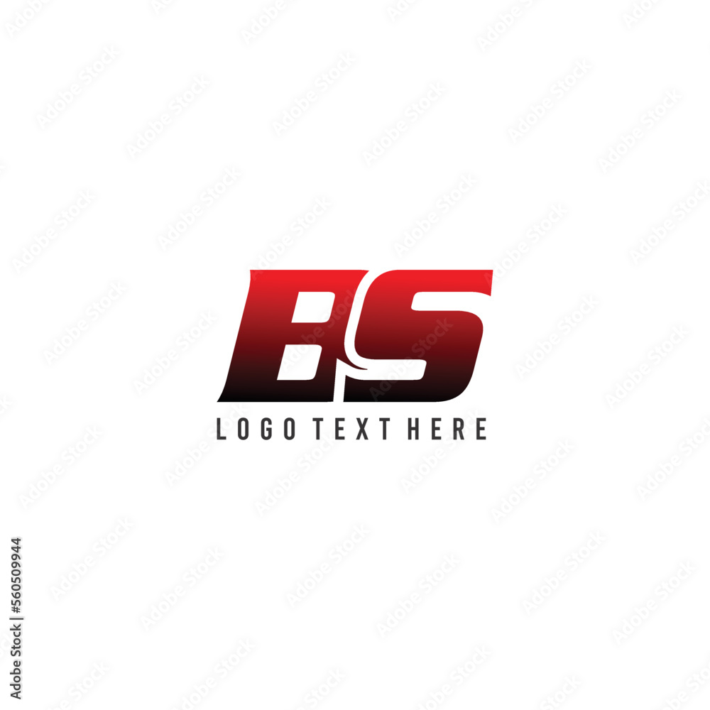 Gradient color BS initials letters logo, BS font, black and red gradient color initials, BS monogram, business logo, B, S, BS  