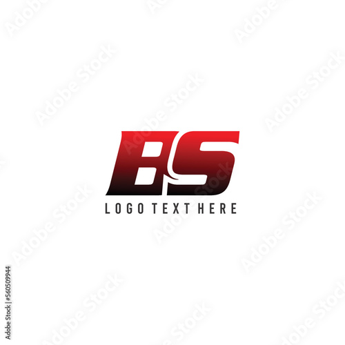 Gradient color BS initials letters logo, BS font, black and red gradient color initials, BS monogram, business logo, B, S, BS  
