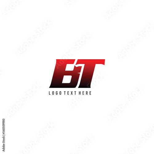 Gradient color BT initials letters logo, BT font, black and red gradient color initials, BT monogram, business logo, B, T, BT  