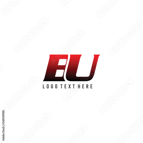 Gradient color BU initials letters logo, BU font, black and red gradient color initials, BU monogram, business logo, B, U, BU  