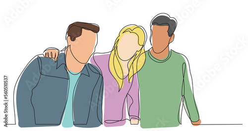 friends supporting each other colored - PNG image with transparent background © OneLineStock