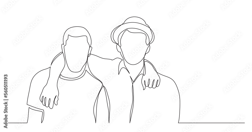 two hugging friends standing together - PNG image with transparent background