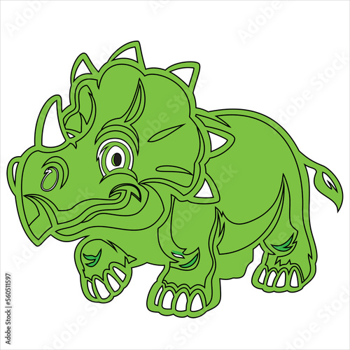  Dinosaur Coloring Page  | Triceratops Dinosaur Illustration