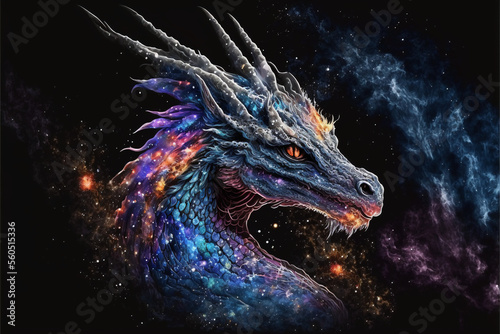 Space dragon. Ai generation