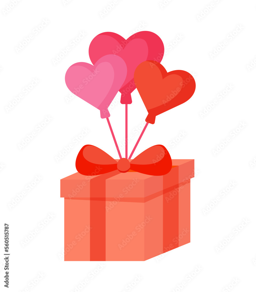 gift box with hearts gift box with hearts