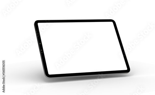 Obraz na płótnie Photo 3D brandless tablet with empty screen isolated