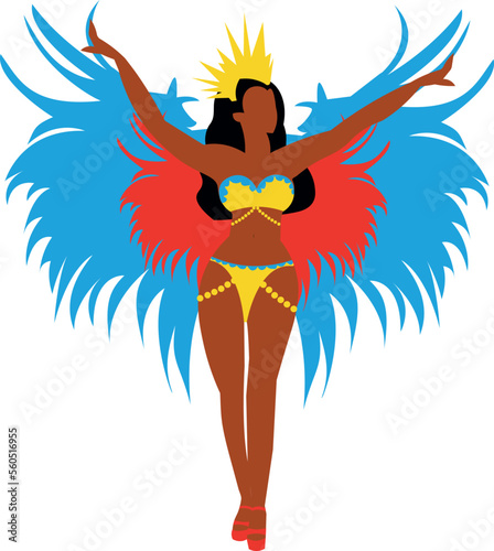 Carnaval R√≠o de Janeiro Brasil. Ilustraci√≥n mujer bailando photo