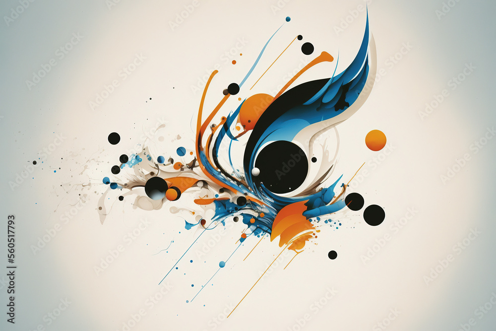 Abstract Design Background - Blue & Orange - (Generative Art)