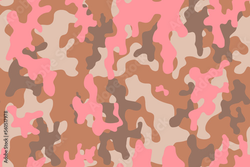 Full seamless pink camouflage print texture pattern vector for decor and textile. Army masking design for skin fashion fabric and wallpaper.