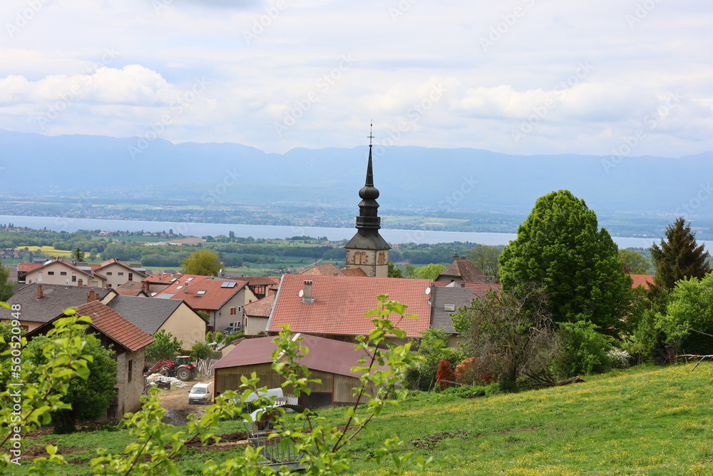View on the town of Ballaison in the department of Haute-Savoie