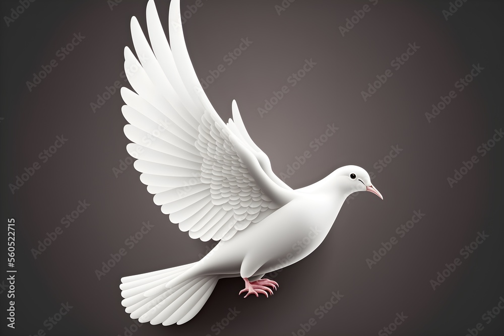 Fototapeta premium White dove icon, peace concept.