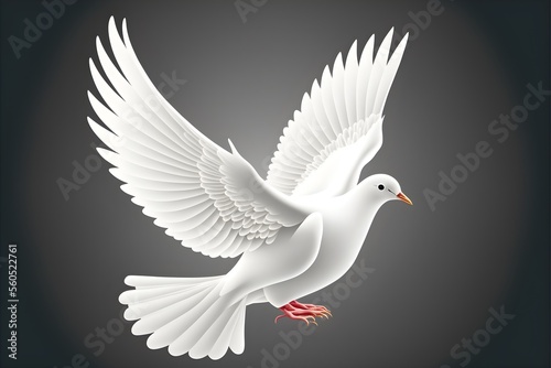White dove icon, peace concept.