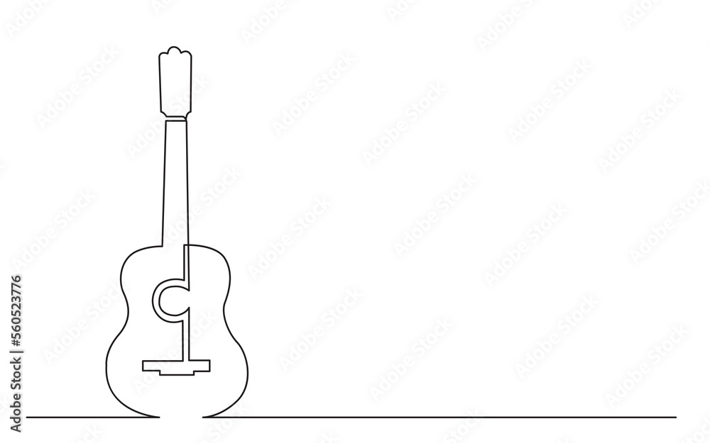 continuous line drawing classical guitar - PNG image with transparent background