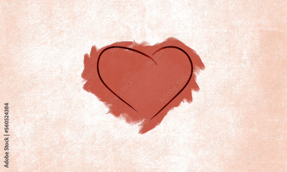 Artistic heart on a neutral background