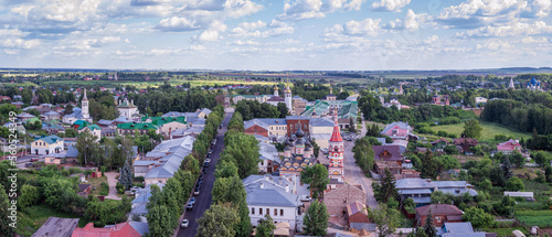 Panoramic view of the center of Suzdal, Golden Ring Russia.