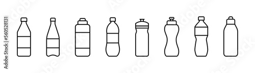 Water bottle icon set. Plastic water bottle. Container water bottle sign. EPS 10