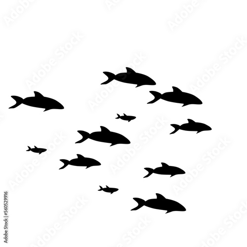 Fish Group Silhouette