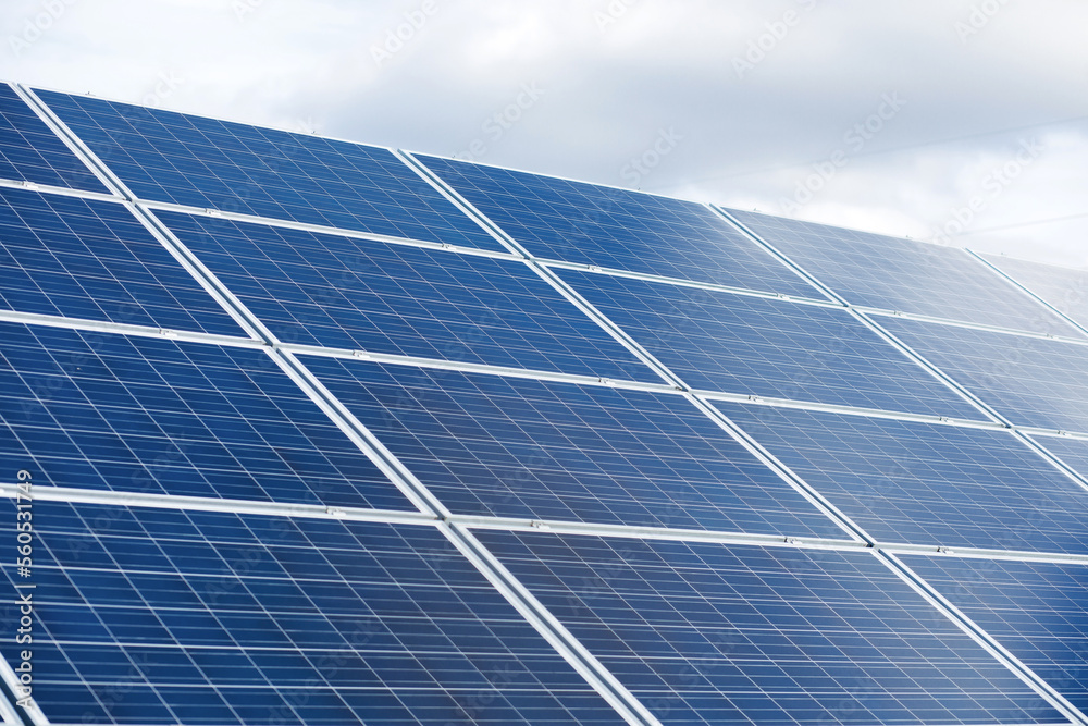 Solar power panel on blue sky background, alternative clean green energy concepts. Solar power panel on blue sky background, alternative clean green energy concepts.