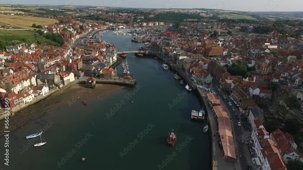aerial view of Whitby Harbour aerial view of Whitby Harbour