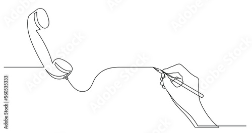 hand drawing business concept sketch of phone receiver - PNG image with transparent background