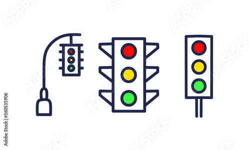 Traffic light icon set