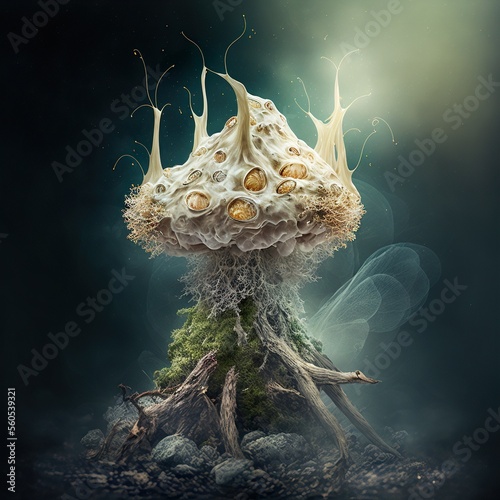 A fantasy mushroom, generative ai photo