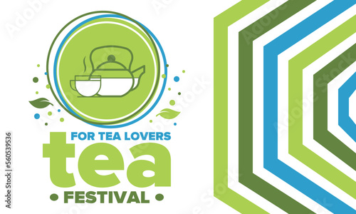Tea Festival. For tea lovers. Event for professionals in the tea industry. Tea ceremony. Delicious leaf tea. Cafes and restaurants. Trainings for baristas from staff schools. Creative Illustration