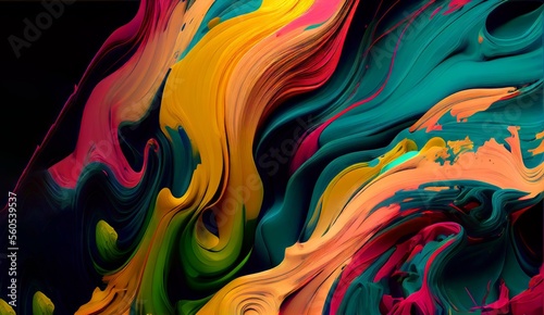 Abstract multicolored palette texture motion paint background swirling colors generative ai