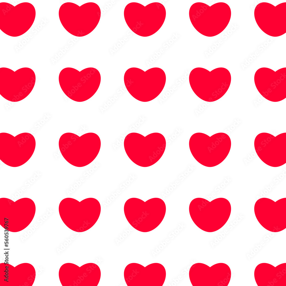 Simple romantic vector seamless pattern with hearts. 