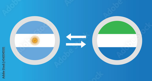 round icons with Argentina and Sierra Leone
 flag exchange rate concept graphic element Illustration template design
 photo
