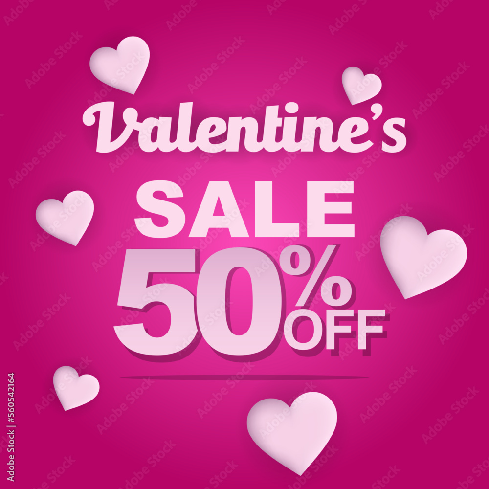 Valentine's Day sale social media template