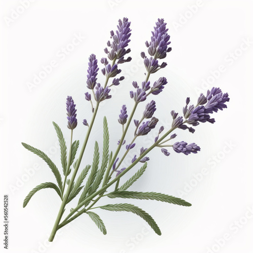Blooming lavender isolated on a white background