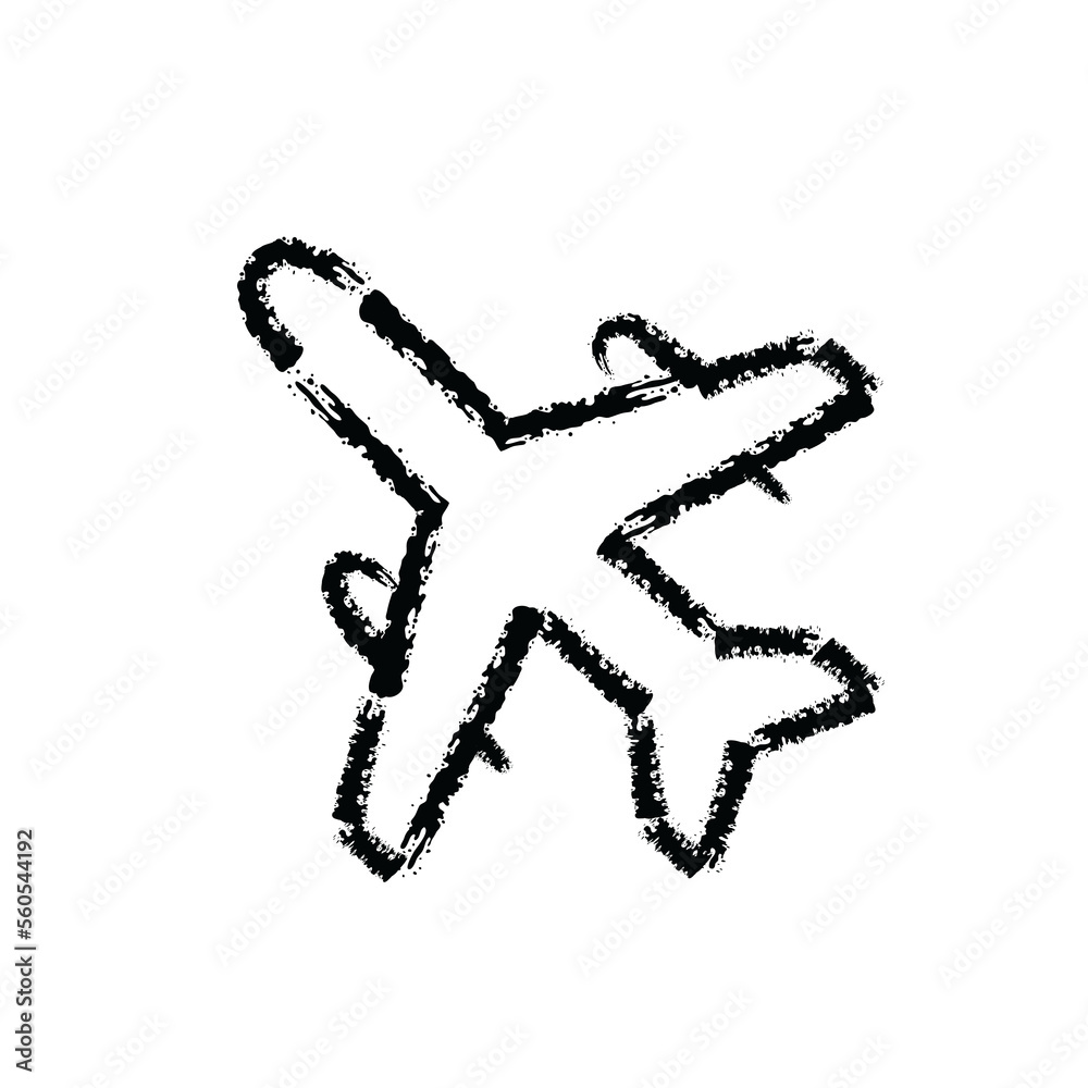 brush stroke hand drawn icon of airplane - PNG image with transparent background brush stroke hand drawn icon of airplane - PNG image with transparent background