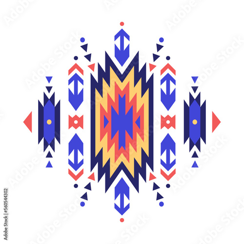 Vector decorative ethnic pattern. American indian motifs. Background with aztec tribal ornament. Boho style.