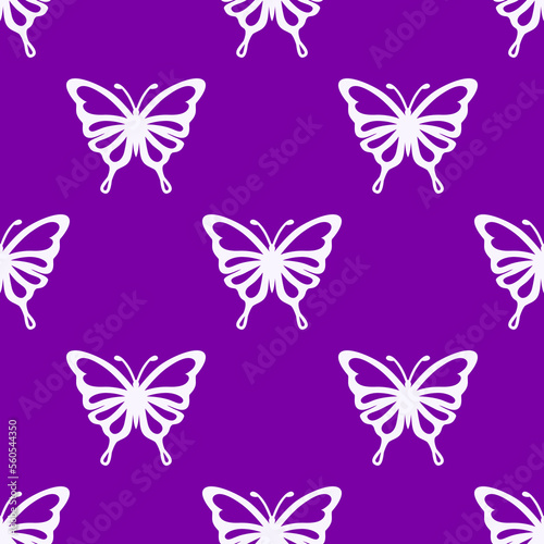 Vector cute butterfly seamless repeat pattern design background. Trendy colorful butterflies silhouettes for fashion, cover, textile.