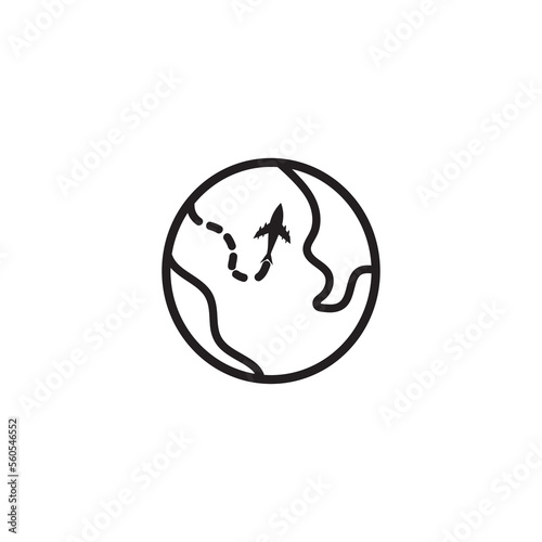 Free Download airplane logo travel earth illustration line vector design - GFXLoad