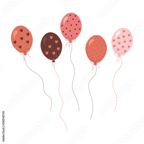 Set of colorful party balloons.
Party decoration.