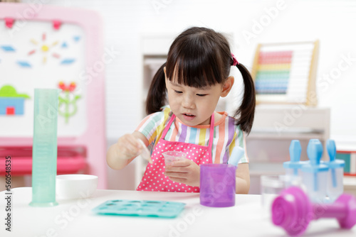 young girl making sweet gems for homeschooling