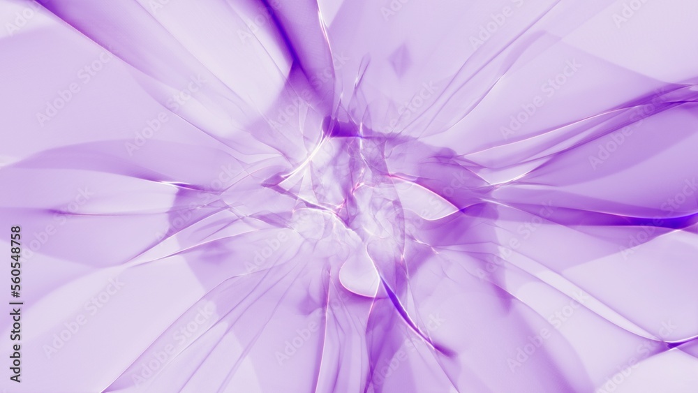 Fototapeta premium Abstract lavender flower petal 3D illustration backdrop of a purple swirling gradient on white background, concept for product or social media banner design, as artistic graphic element in advertising