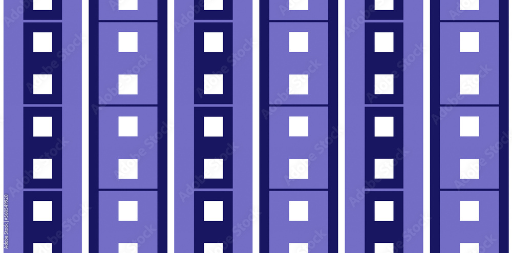 Purple film strip background, image with squares and lines