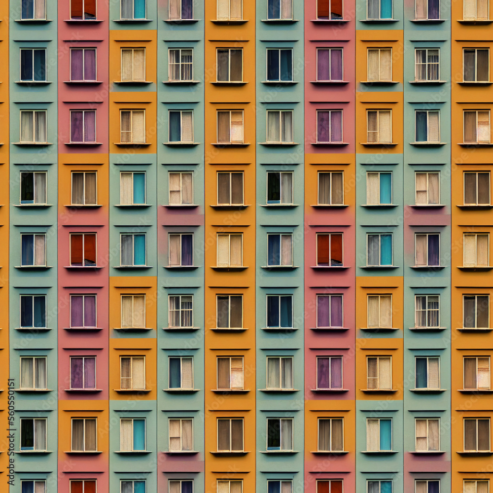 sameless pattern background of windows of a building