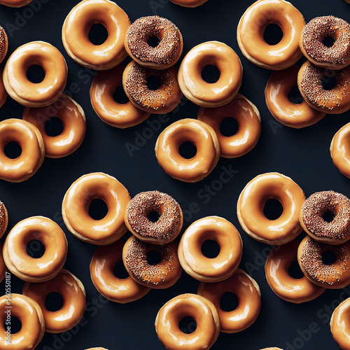 sameless pattern background of colorful donuts